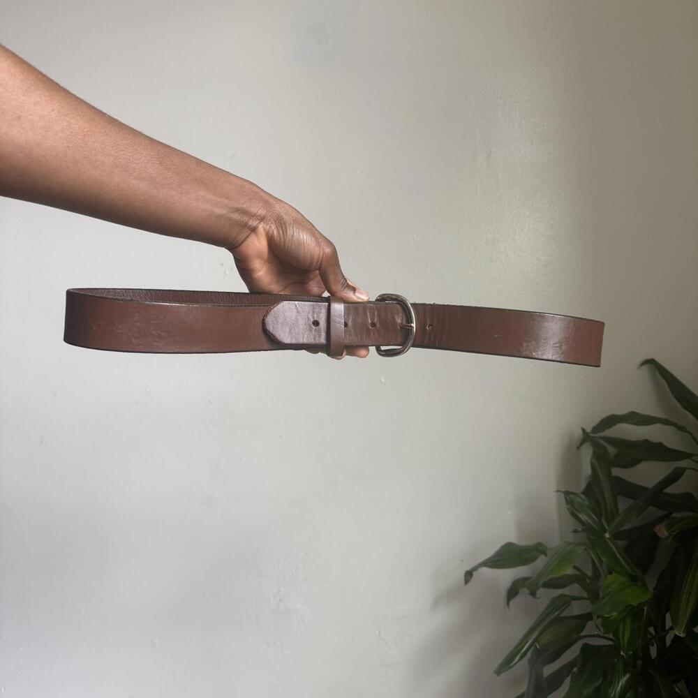Vintage minimalist Brown genuine leather boho‎ grunge belt size L - Picture 4 of 4
